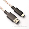 Multi-color braided data Cable 5A100W Type-C To Type-C